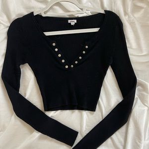 Garage black long sleeve top